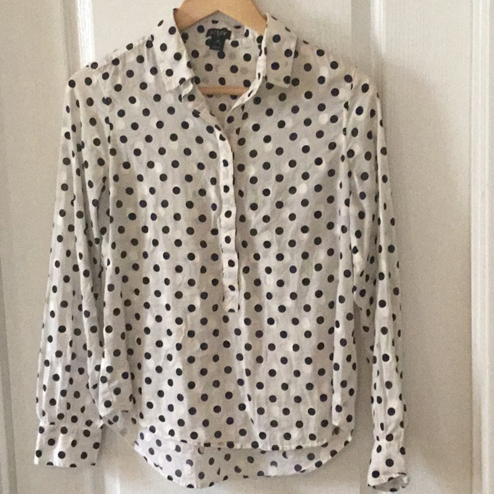 J. Crew Women’s Polka dot collared shirt size XS